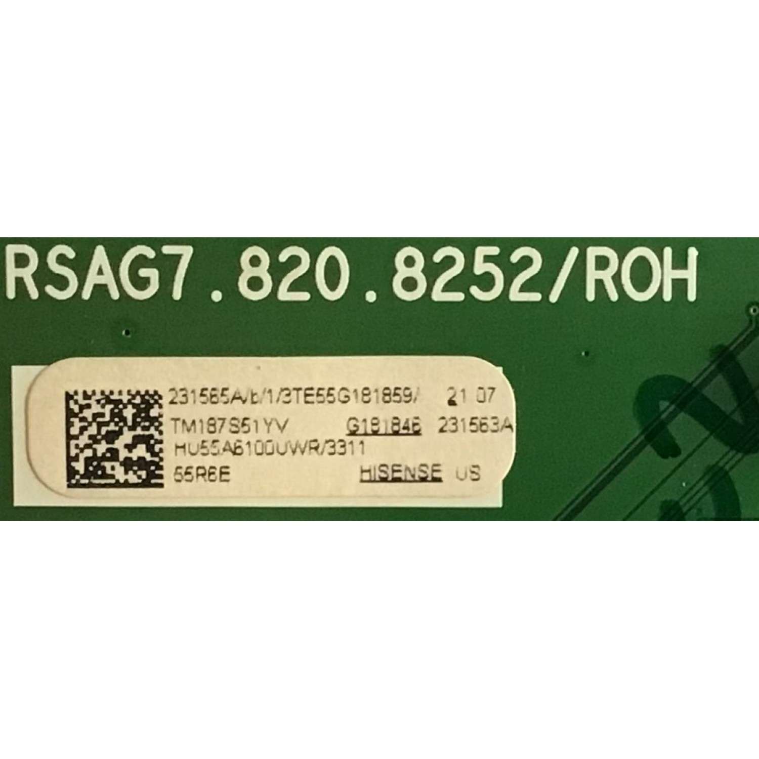 KIT DE TARJETAS PARA TV HISENSE / MAIN 231565A / RSAG7.820.8252/ROH / FUENTE 222172 / RSAG7.820.7748/ROH / T-CON 34.29110.052 / ST5461D07-1-C-B / PANEL HD550S1U81-L1\S2\GM\CKD\ROH / MODELO 55R6E - Imagen 2